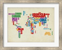 Framed Typography World Map 3