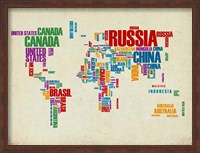 Framed Typography World Map 3