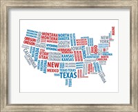 Framed Typography USA Map