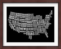 Framed Typography USA Map