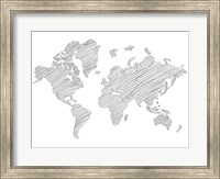 Framed World Map Scribble 1