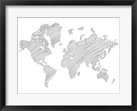 Framed World Map Scribble 1