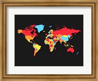 Framed World Map Countries