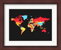 Framed World Map Countries