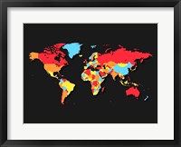 Framed World Map Countries