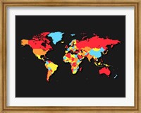 Framed World Map Countries