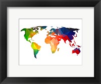 Framed World Polygon Map 1