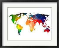 Framed World Polygon Map 1