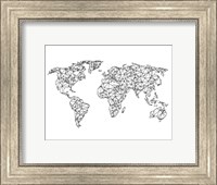 Framed World Wire Map 2