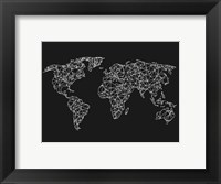 Framed World Wire Map 3