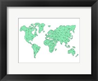 Framed World Map Green