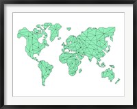Framed World Map Green