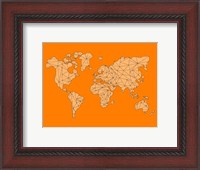 Framed World Map Orange 1