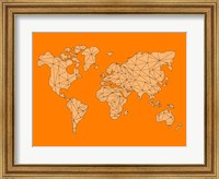 Framed World Map Orange 1