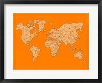 Framed World Map Orange 1