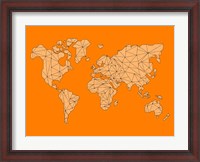 Framed World Map Orange 1