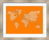 Framed World Map Orange 1