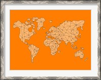 Framed World Map Orange 1