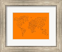 Framed World Map Orange 2
