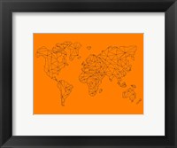 Framed World Map Orange 2