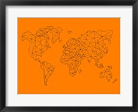 Framed World Map Orange 2