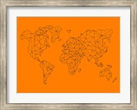 Framed World Map Orange 2