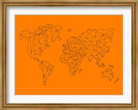 Framed World Map Orange 2