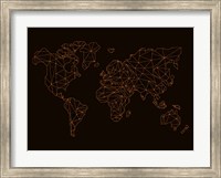 Framed World Map Orange 3