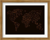 Framed World Map Orange 3