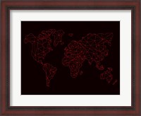 Framed World Map Red