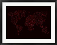 Framed World Map Red