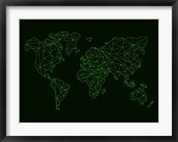 Framed World Map Green Wire