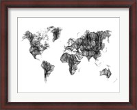 Framed World Map Drawing 1