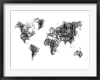 Framed World Map Drawing 1