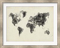 Framed World Map Drawing 2