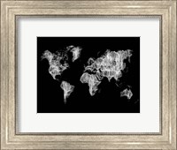 Framed World Map White Drawing