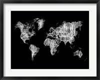 Framed World Map White Drawing