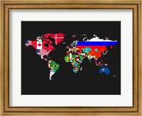 Framed World Map Contry Flags 1