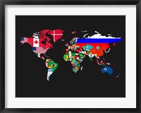Framed World Map Contry Flags 1