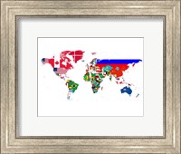 Framed World Map Contry Flags 2