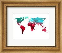 Framed Polygon World Map 1
