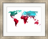 Framed Polygon World Map 1