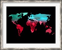 Framed Polygon World Map 2