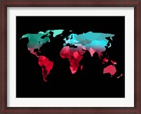 Framed Polygon World Map 2