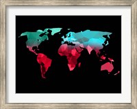 Framed Polygon World Map 2