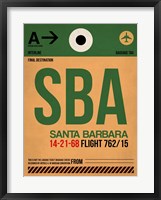 Framed SBA Santa Barbara Luggage Tag I