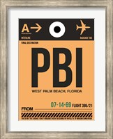 Framed PBI West Palm Beach Luggage Tag I