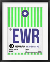 Framed EWR Newark Luggage Tag I