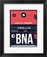 Framed BNA Nashville Luggage Tag I