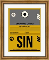 Framed SIN Singapore Luggage Tag I